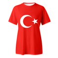 thumbnail image 4 of YMNXA Womens T Shirts Soccer Summer Turkey Graphic Print Short Sleeve Round Neck Fashion Breathable Soft Tee Top For Everyday Wear,Red,L, 4 of 5