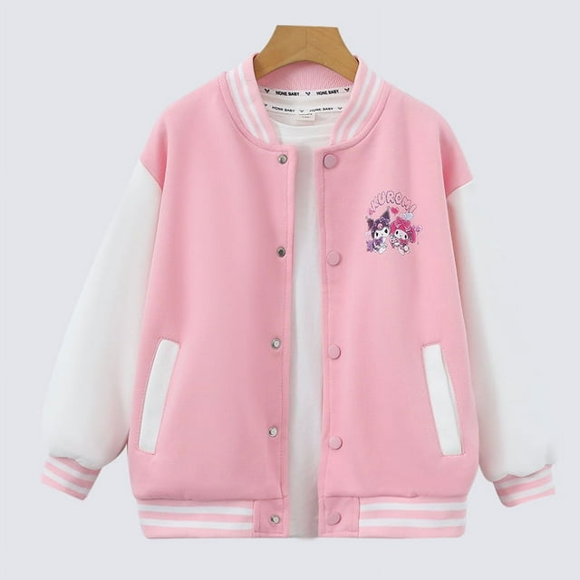 Sanrio Anime Kuromi ropa para niñas, uniforme de béisbol deportivo para niños, Tops casuales de moda, regalos de cumpleaños para niños, otoño e invierno