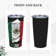 thumbnail image 2 of Mexico Flag Roses 20oz Stainless Steel Tumbler with Lid and Straw, Double Wall Vacuum Insulated Coffee Cup Travel Mug for Hot and Cold Drinks, 2 of 7