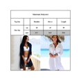 thumbnail image 2 of Women V-Neck Tops Beach Bikini Cover Up Ladies Kaftan Dress Blouse Long Shirt, 2 of 3