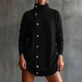 thumbnail image 3 of TGSLY Women's Side Snap Button Down Sweater Warm Soft Turtleneck Long Sleeve Knit Cardigan Dressy Casual Solid Color Fall Winter Outerwear M, 3 of 9