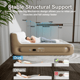 thumbnail image 4 of Queen Air Mattress with Headboard,Built in Pump,18”Self Inflating Air Bed for Family Guest Travel Camping,Khaki, 4 of 10
