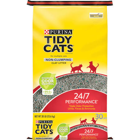 Purina Tidy Cats Non Clumping Cat Litter, 24/7 Performance Multi Cat Litter - 30 lb. (Best Non Dusty Cat Litter)