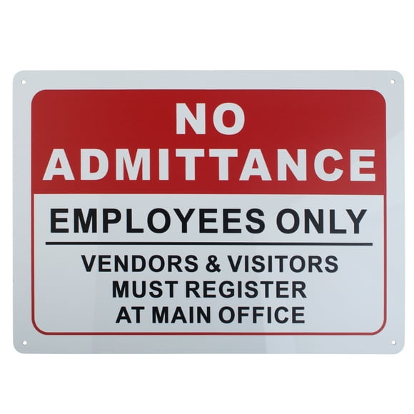 Aspire Premium Aluminum No Admittance Employees Only Sign-Employees Only/1pcs-10" W x 14" L