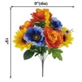thumbnail image 3 of Mainstays 22in Outdoor Artificial Cemetery Floral Bouquet, Rose and Poppy, Orange and Blue Colors., 3 of 8