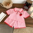 thumbnail image 2 of Taqqpue Toddler Baby Girls 2 Piece Clothes Outfits Kids Cotton Summer Short Sleeve Strawberry Casual T-Shirt Top and Shorts Set (1-10Y), 2 of 9