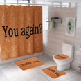 thumbnail image 1 of FMSHPON English Living 4 Piece Bathroom Set Shower Curtain Bath Rug Contour Mat and Toilet Lid Cover, 1 of 8