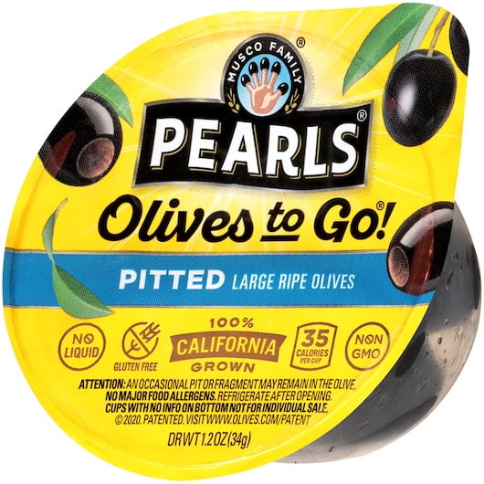 (Price/Case)Pearls Olives To Go Black Ripe Olive Cups, 1.2 Ounces, 8 per  case