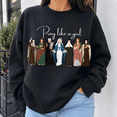 thumbnail image 5 of Christian Shirt, Pray Like a Girl Sweatshirt, Catholic Saints Faith Hoodie, Religious Women T-Shirt, Easter Gift for Christian Women, 5 of 9