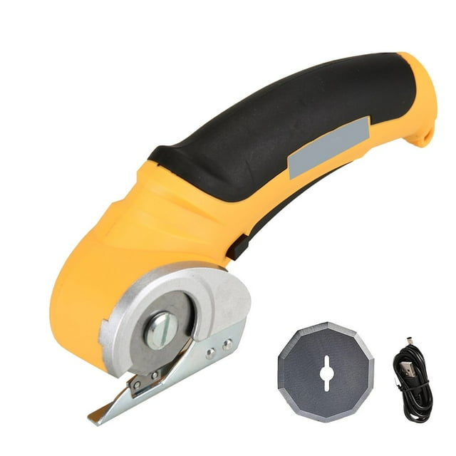 LNGOOR Cordless Electric Scissors Electric Fabric Cutter Portable Rotary Cutter with Replacement Blade Automatic Sharpening Function USB Rechargeable Leather Cutting Machine