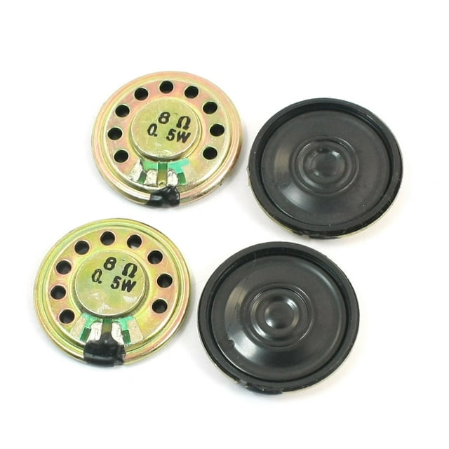 Unique Bargains 4Pcs 0.5W 8 Ohm 28mm Mini Round Metal Inside Magnet Music Player Speaker