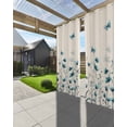 thumbnail image 3 of nqOlkjepod Outdoor Curtains for Patio Waterproof, Turquoise Floral Butterfly Outdoor Privacy Panels Grommet, Spring Rustic Botanical Beige Blackout Outside Curtains for Porch 54"x108", 1 Panel, 3 of 8