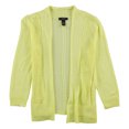 thumbnail image 1 of Alfani Womens Mixed Media Cardigan Sweater, Yellow, Small, 1 of 1