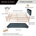 thumbnail image 5 of BRIAN & DANY Aluminum Dish Drying Rack Dish Racks for Kitchen Counter Dish Drainer with Removable Cutlery Holder & Cup Holder Unique 360 Swivel Spout Drainboard 16.5"" L x 11.8"" W Golden, 5 of 5