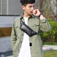 thumbnail image 2 of Sac Banane en Cuir Rétro pour Hommes, Sac Bandoulière (Marron Foncé), 2 of 8