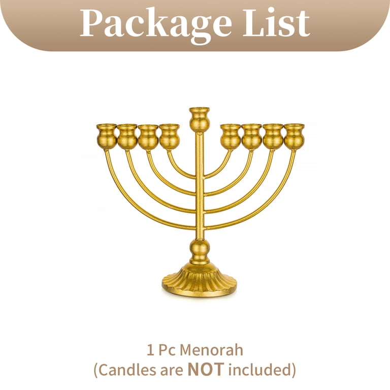 Sziqiqi Gold Plated 9-Branch Hanukkah Menorah photo 3