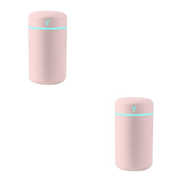 Billuyoard Humidificador de aire, humidificación, difusor de nebulización, dormitorio, ambiente portátil, viaje, conducción, generador de Rosado 2piezas