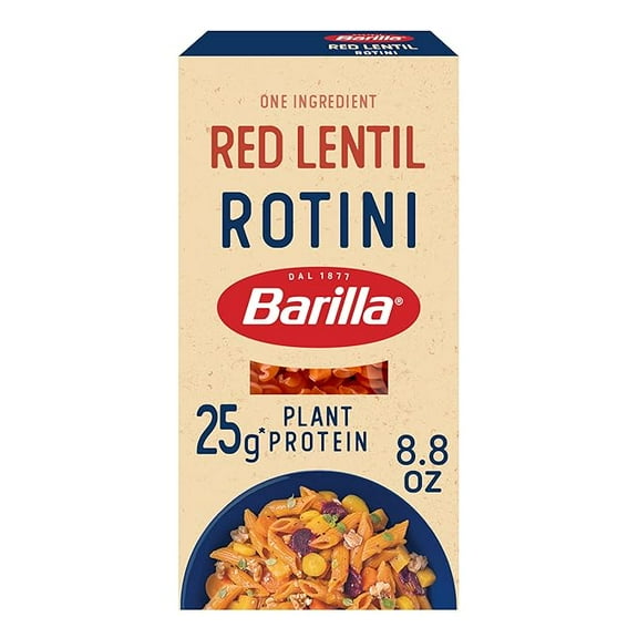 Barilla Red Lentil Rotini Pasta, 8.8 oz - Vegan, Gluten Free, Non GMO & Kosher - Made with Plant Based Protein
