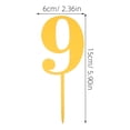 thumbnail image 2 of GOOHOCHY Golden Acrylic Cake Number Topper for Decoration Reusable Unique Design Elegant Look, 2 of 8