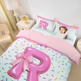 thumbnail image 2 of Erosebridal Housse de Couette R Monogrammée Grand Lit, Ensembles de Literie Nœud Mignon Format Grand Lit, Housse de Couette Dessert Colorée Grand Lit, Microfibre Décorative pour la Chambre Réversible, 3 Pcs (Sans Couette), 2 of 5