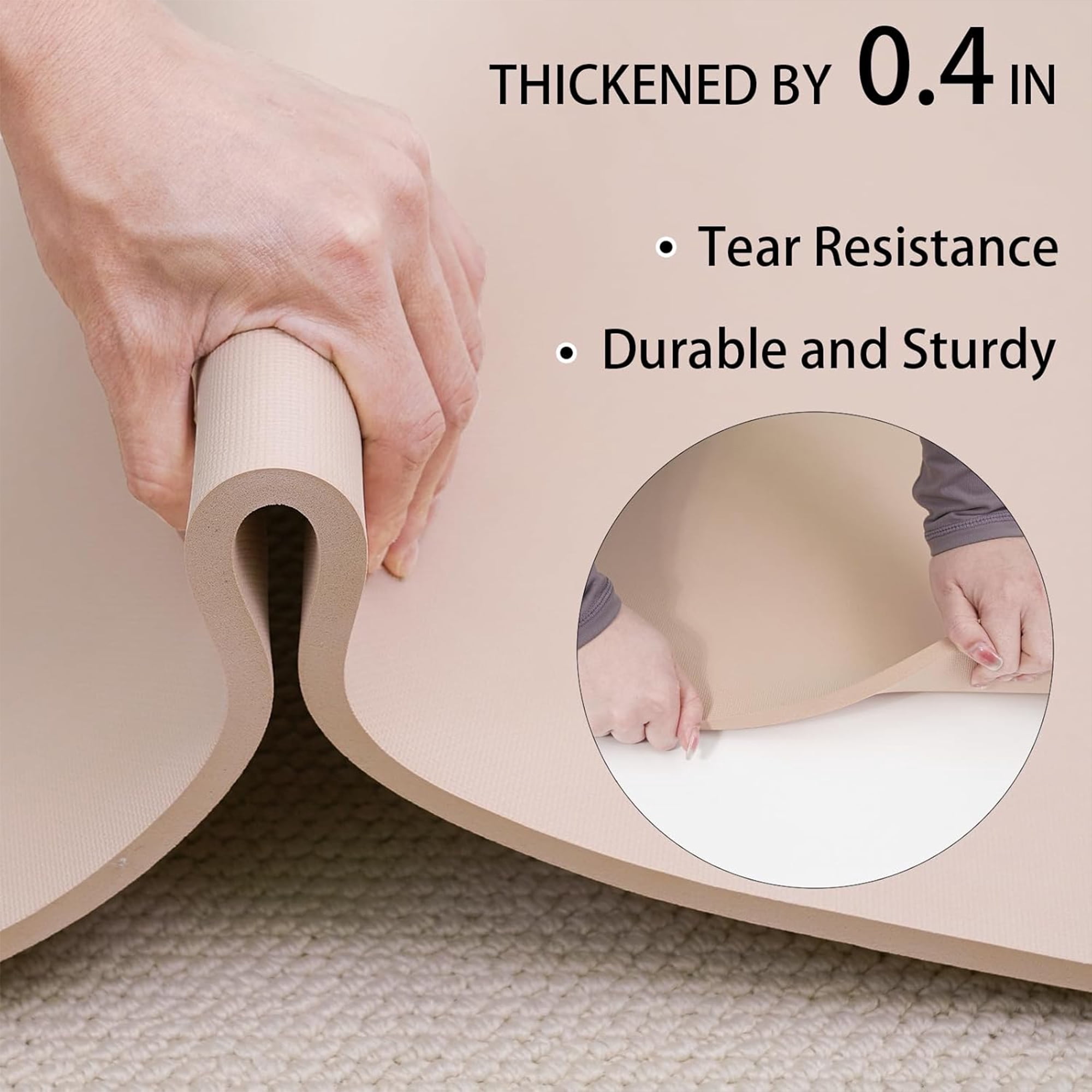 Lamei Yoga Mat,10mm Extra Thick Non Slip,Durable TPE Exercise Mats for Home Workout,Includes Straps for Carryingr, Eco-Friendly Travel Pilates(Bronze)