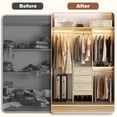 thumbnail image 4 of Homieasy 14.8'' - 48'' W Closet System with Drawers and Hanging Rods(Cut to Fit), White Oak, 4 of 7
