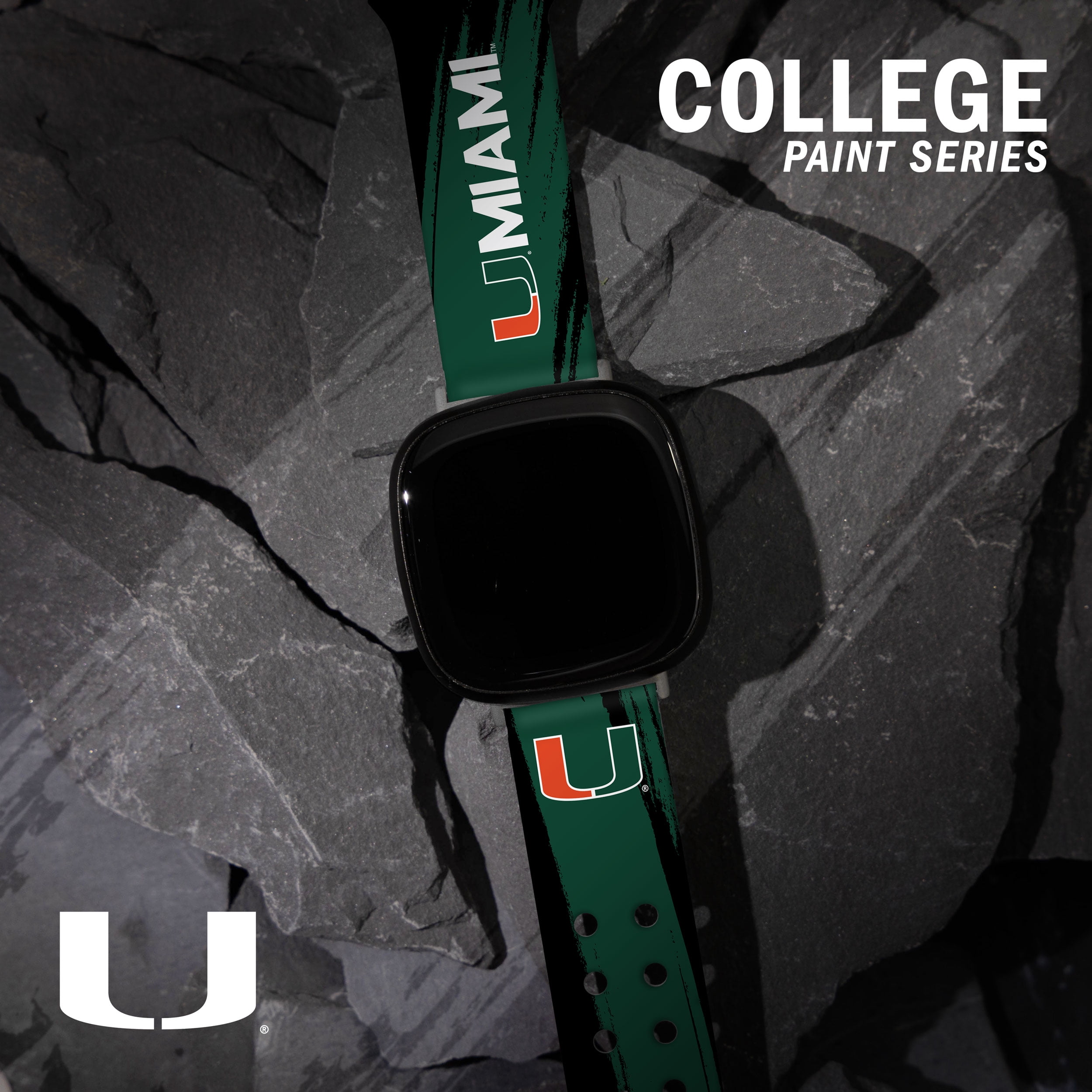 Miami HD Paint Stripe Unisex Watch Band for FitBit Versa 3 & Sense (Long)