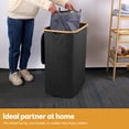 thumbnail image 5 of Leyfeng 160L Laundry Hamper with Lid Large Collapsible 3 Dividers Dirty Clothes Basket Organizer with Handles and Removable Inner Bags for Bedroom / Laundry Room / Closet / Bathroom / College, 5 of 8