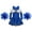 Royal Blue, variant on Kids Girls Cheerleading Costume Long Sleeve Off Shoulder Cutout Back Leotard Dress with Red 16