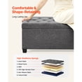 thumbnail image 4 of KFFKFF Upholstered Storage Ottoman Bench with Button-Tufted Design, Flip-Top Chest with Side Pockets, Metal Frame, and Linen Fabric for Bedroom, Living Room, Entryway, or Office, Grey, 4 of 8