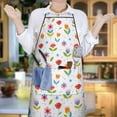 thumbnail image 6 of Pioneer Flower Floral Print Pattern Cotton Linen Apron with Pockets, Waterproof Adjustable, 33x27 Inch for Kitchen, Gardening, BBQ, Salon, 6 of 6