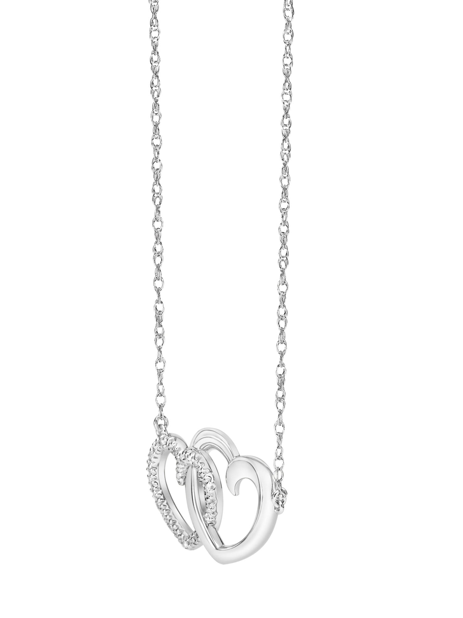 Keepsake Diamond-Accent Sterling Silver Interlocking Hearts Necklace