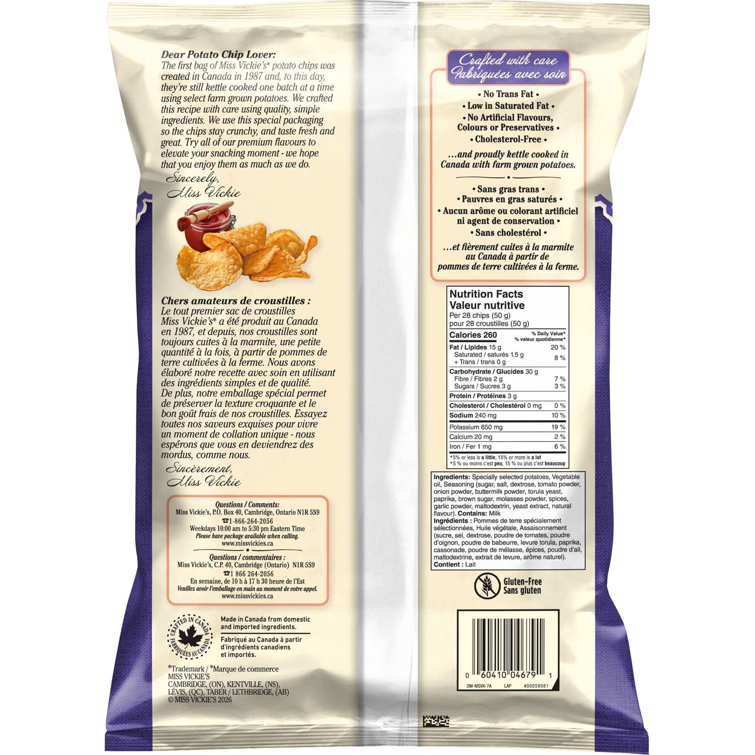 Miss Vickie's Applewood Smoked BBQ flavour Kettle Cooked Potato Chips
