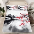 thumbnail image 2 of Castle Fairy Boys Girls Cherry Blossoms Queen Sheet Sets,Japanese Style Bed Set, 2 of 7