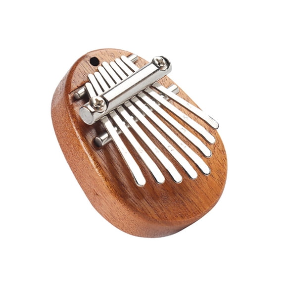 Mini kalimba de 8 teclas, piano de pulgar, madera de sapeli y acero inoxidable, ideal como colgante, para mochila, decoración de coche o regalo
