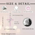 thumbnail image 6 of YIFSIY Rotated Crown Cross Necklaces 925 Sterling Silver Round Cut October Pink Tourmaline Faith Cross Birthstone Pendant Necklace for Women, 6 of 7