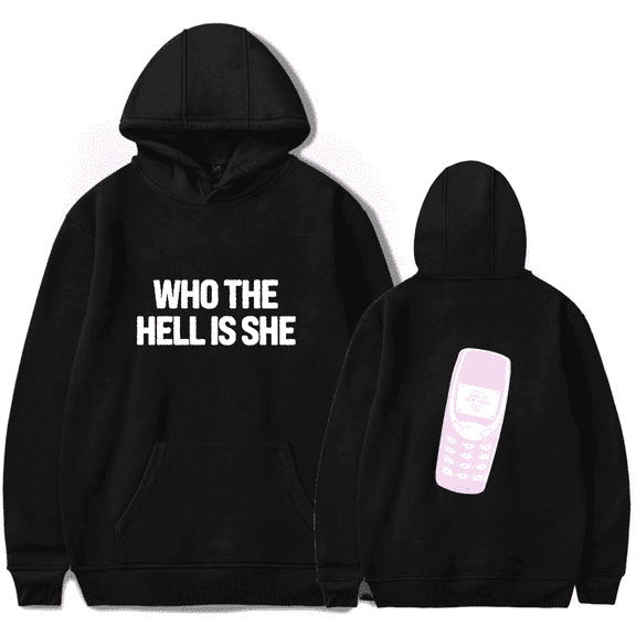 Nessa Barrett Merch Hoodie Who is She Long Sleeve Sweatshirt Unisex Fashion Round Neck Hoodie