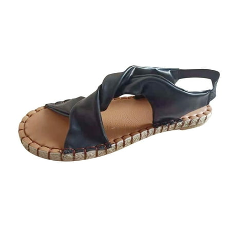 

Youmylove Fashion Women Casual Shoes Breathable Flats Lace-up Thick Sole-soled Sandals Trendy Leisure Simple Shoes Female Footwear