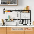 thumbnail image 6 of 2-Tier Stainless Steel Over the Sink Dish Rack (Large, Black), 6 of 7