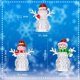 thumbnail image 3 of Estatua de muñeco de nieve de Navidad con lámpara de mesa acrílica de Papá Noel iluminada a batería, decoración para el hogar, regalo de Navidad (estilo muñeco de nieve, 3 piezas), 3 of 4