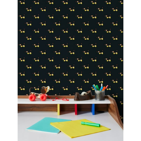 Little Snoopy Removable Vinyl Wallpaper by Fisher-Price - Charcoal