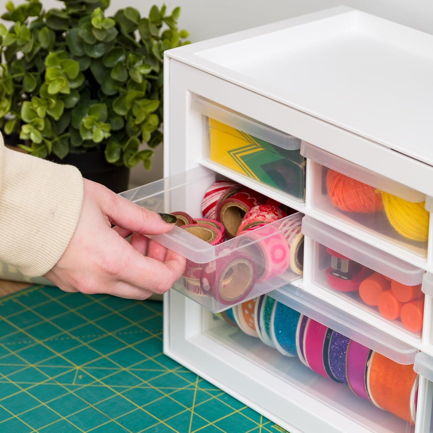IRIS Small Drawer Organizer Storage, 10-Drawer Craft Cabinet, 2Pk