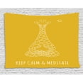 thumbnail image 1 of Keep Calm Tapestry, Meditative Animals Giraffe in Drawing Style on Yellow with Butterfly, Wall Hanging for Bedroom Living Room Dorm Decor, 60W X 40L Inches, Earth Yellow White, by Ambesonne, 1 of 2