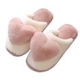thumbnail image 1 of Unisex con forma corazón esponjosas antideslizantes suaves para parejas para interiores (Caqui 40-41), 1 of 9