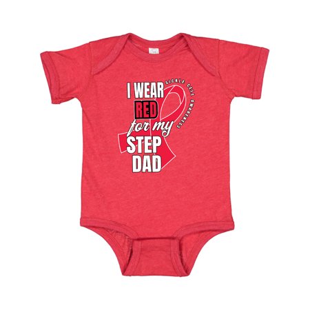 

Inktastic Sickle Cell Awareness I Wear Red For My Step Dad Gift Baby Boy or Baby Girl Bodysuit
