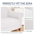 thumbnail image 5 of Subrtex Stretch 2-Piece Textured Plaid Loveseat Slipcover, Off-white, 5 of 7