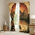 thumbnail image 3 of jejeloiu Wildlife Animal Bear Black Out Curtains,Natural Landscape Curtains Pack of 2 (42x63 Each),Retro Ink Painting Bedroom Curtains For Boys,Super Cozy Room Decor, 3 of 6