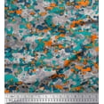 thumbnail image 1 of Soimoi Rayon Crepe Fabric Two Tone With Grey Camouflage Decor Fabric Printed Yard 46 Inch Wide, 1 of 1