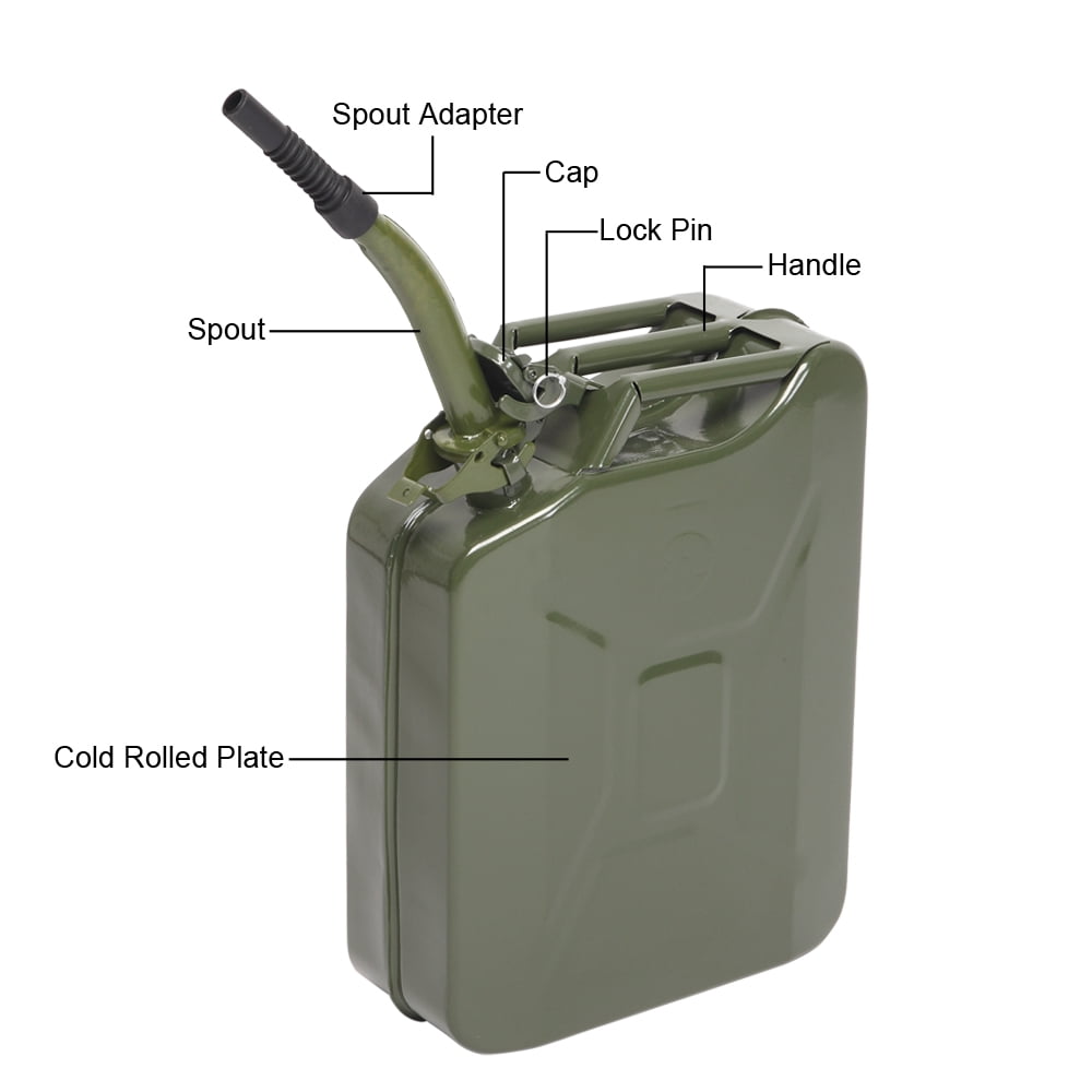 Ktaxon Portable Jerry Can 20L 5Gal Capacity, Emergency Backup Fuel Container, Army Green, US Standard