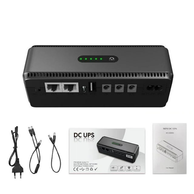 Graflsoa Dual-Port 8800mAh UPS Power Bank with 5V/9V/12V Output for Routers, Cameras, and Mobile Devices, Supports Simultaneous Charging and Usage, 18W Fast Charging, Overload Protection